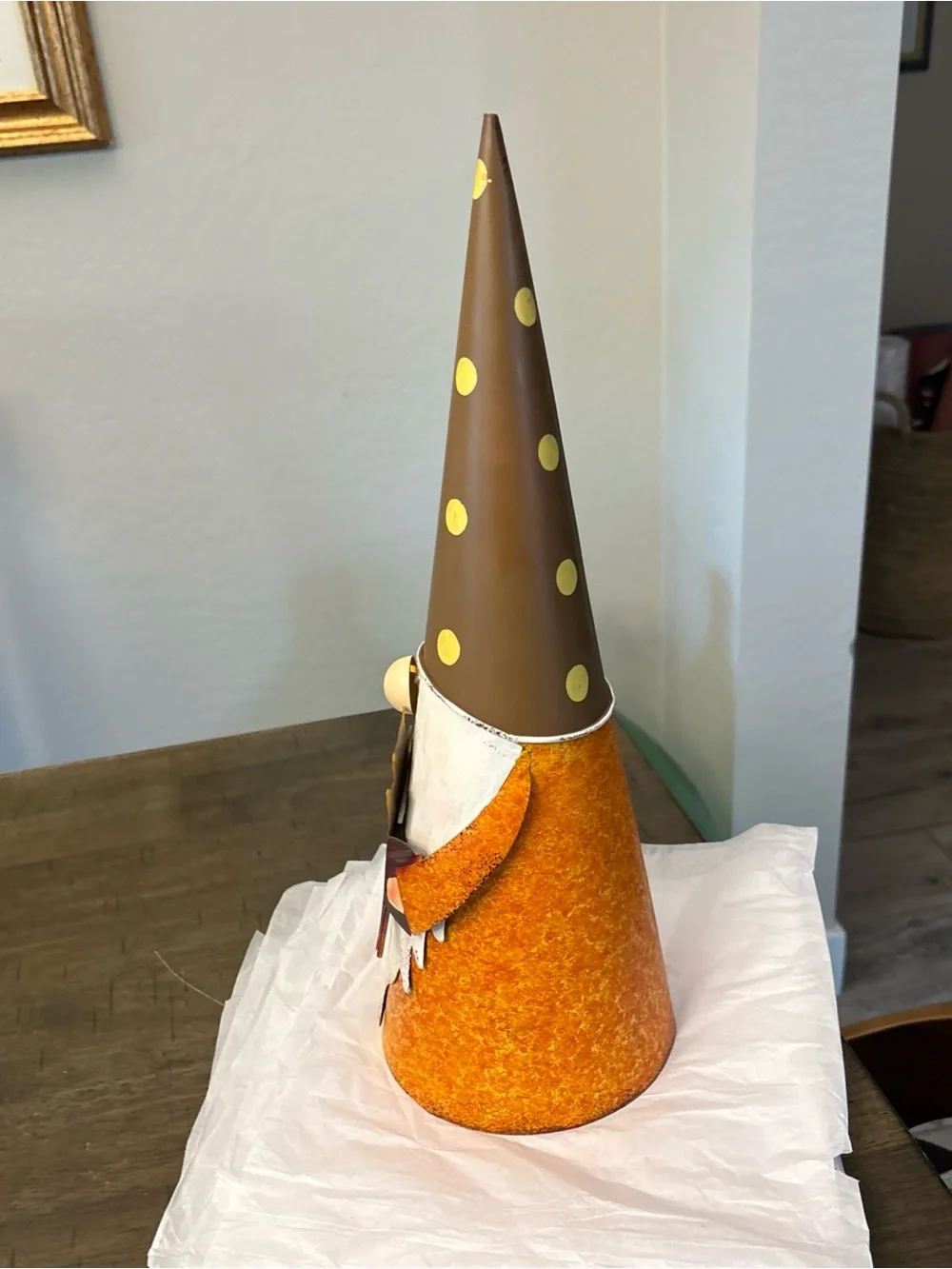 Fall Harvest Autumn Male Metal Cone Shaped 16”